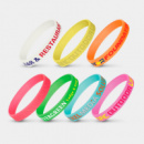 Silicone Wrist Band Glow in the Dark+colours
