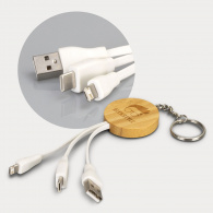 Bamboo Charging Cable Key Ring (Round) image