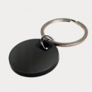 Circle Stainless Steel Keytag+Black