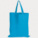 Coloured Cotton Short Handle Tote Bag+Light Blue
