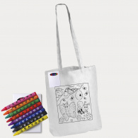 Colouring (Long Handle) Cotton Bag & Crayons image