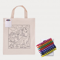 Colouring (Short Handle) Calico Bag & Crayons image