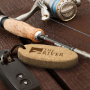 Cork Floating Key Ring+in use