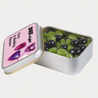 Corporate Colour Mini Jelly Beans in Silver Rectangular Tin image