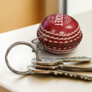 Cricket Ball Key Ring+in use