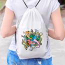 Drawstring Backpack+in use