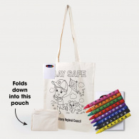 Get Crafty Folding Calico Bag and Crayons image