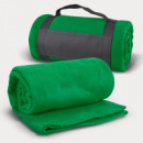 Glasgow Fleece Blanket with Strap+Green