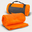 Glasgow Fleece Blanket with Strap+Orange