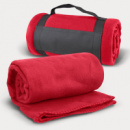 Glasgow Fleece Blanket with Strap+Red