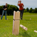 Kubb Wooden Game+in use