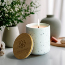 NATURA Candle with Bamboo Lid+in use