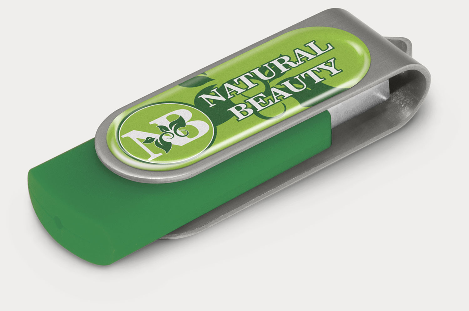 Custom USB Flash Drive, Pearl Silver, 4GB, 10 units, Focus