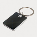 Rectangle Stainless Steel Keytag+White