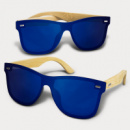 Ryder Mirror Lens Sunglasses Bamboo+Blue