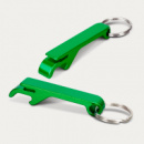 Snappy Metal Bottle Opener Key Ring+Green