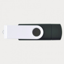 Swivel USB Flash Drive Dual 8GB+White