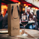 Wine Ribbon Handle Paper Bag+in use