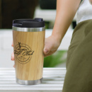 Bamboo Double Wall Cup+in use