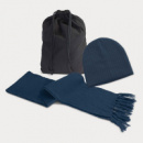 Nebraska Scarf and Beanie Set+Navy